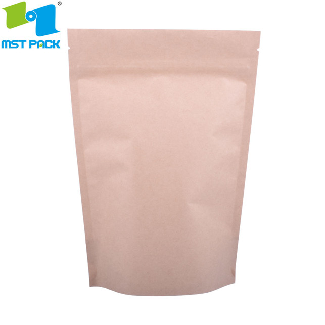 Sacs en papier kraft compostables non imprimés en stock pour les noix