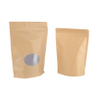 Certificat Zipper Top Food Sacs Paper Sacs Sock Up Pouche avec une fenêtre Scelable Emballage