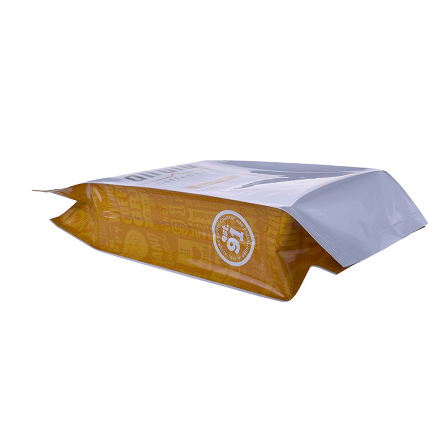 Sac en plastique de matériau laminé à la vente chaude avec gusset Biodégradable Plastic Companies White Coffee Bag