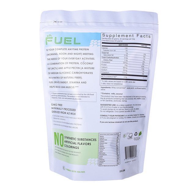 Sacs de cellophane plat Kraft Pouch Protein Bar Wrapper Emballage