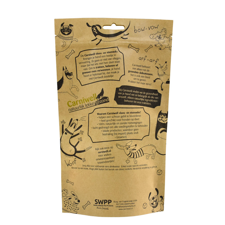 Exquis U Bottom Seal Paper Recycy Recycle Food Sac pour animaux de compagnie P.