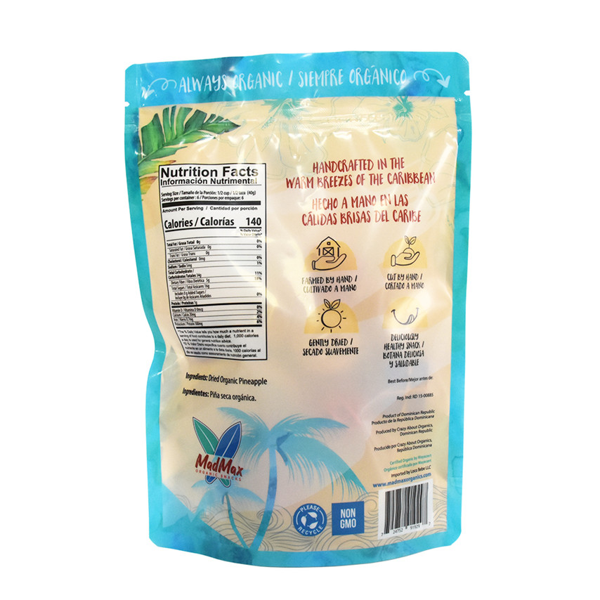 China Factory Metalized Biodégradable Pobine de canne à sucre Fruits séchés Meilleur emballage