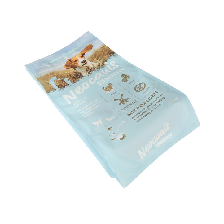 Vente à vente chaude compostable Matériau transparent zipper de chats aliments de nourriture Recyclage des sacs d'emballage alimentaires pour animaux