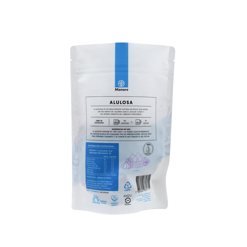 Feuille de canne à fermeture à glissière Matériaux d'emballage de collations de collations Fruits secs en vrac