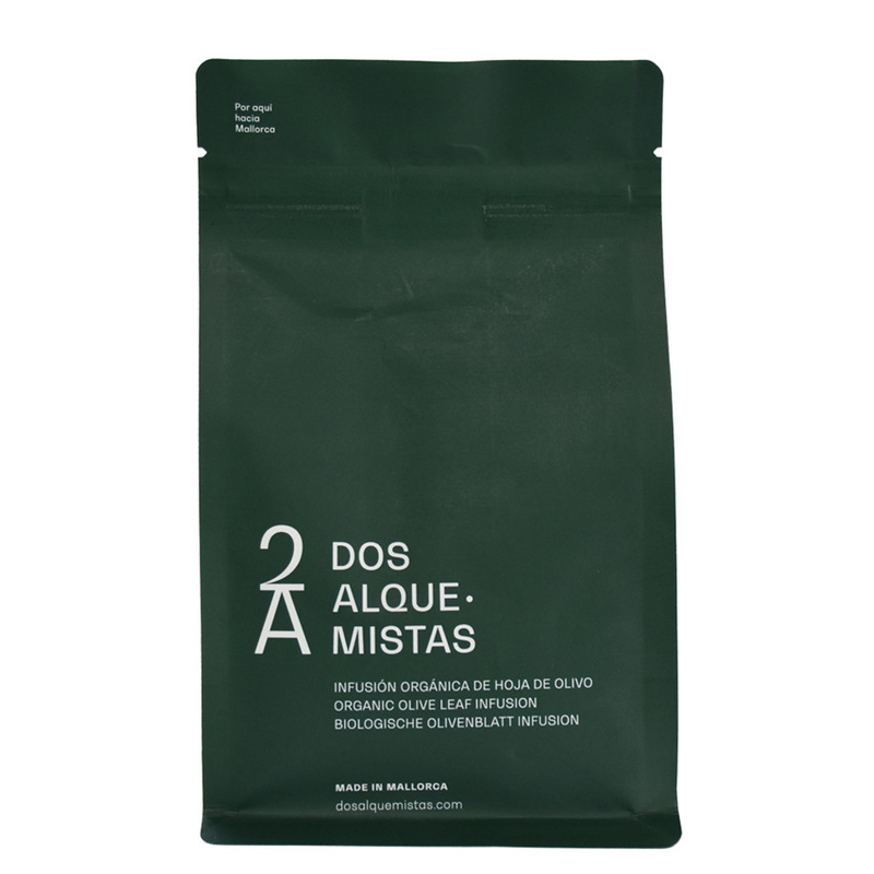 Sacs d'emballage de café à fond plat renouvelable à fond plat en gros en gros