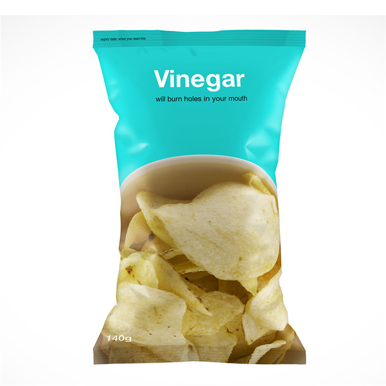 Easy Tear Glossy Finish Biodégradable Colorful Flat Chips Sac