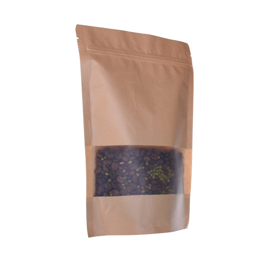 Sac de nourriture en papier kraft brun de haute qualité avec fenêtre en gros
