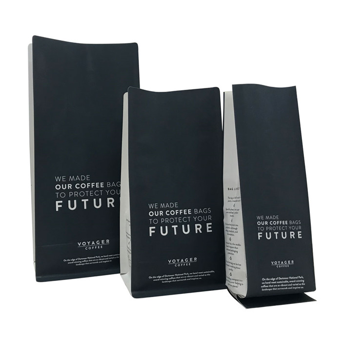 Sacs à café d'emballage de production sans compostable sans plastique avec logo personnalisé imprimé