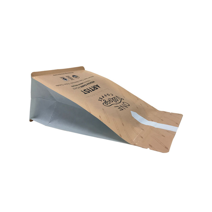 Barrière haute barrière 340g Emballage personnalisé durable avec soupape en bas carré