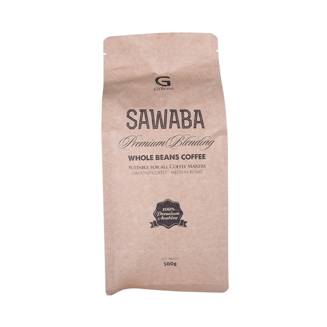 Matières organiques Sac à café 16oz biosourcé avec fond de boîte