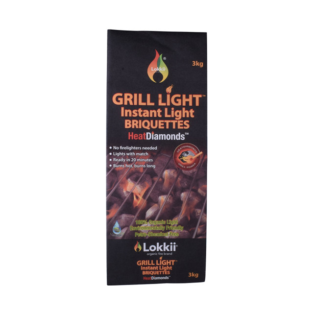 Sac en papier kraft à charbon à charbon composé avec gousset latéral