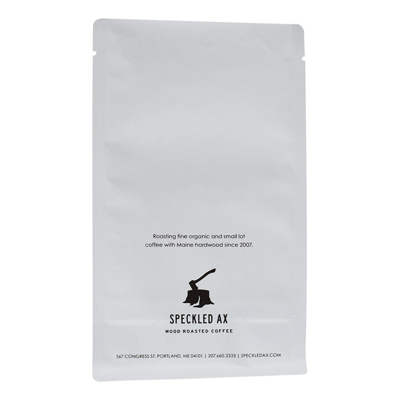 Sacs de café en papier kraft en gros de 12 oz Kraft en bas carré avec soupape et fermeture à glissière