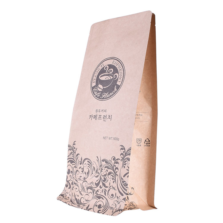 Commerce de gros de sacs de café en papier kraft réutilisables et refermables imprimés sur mesure avec valve
