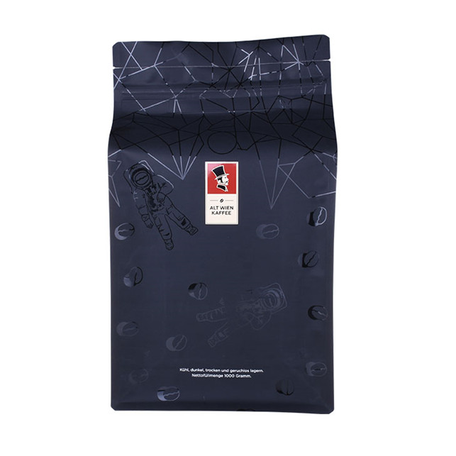 Sac à café noir mat Certifié FSC avec vanne