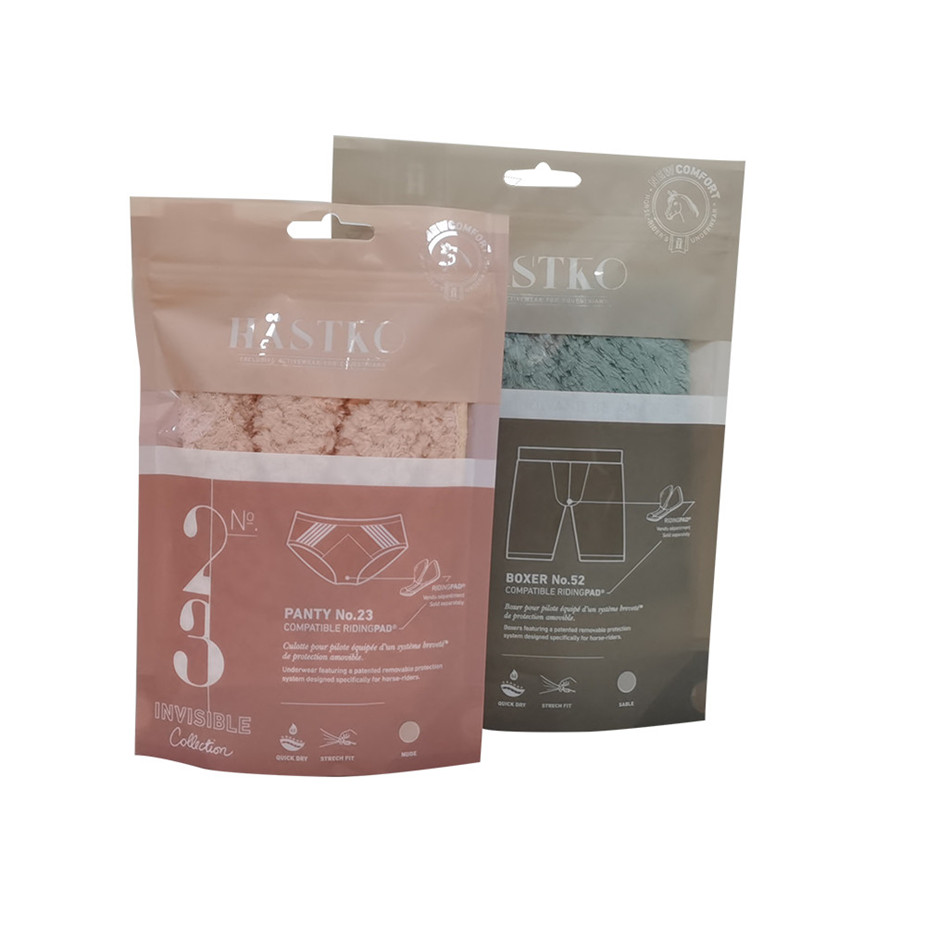 Ziplock Kraft en papier kraft Revitable Sac en plastique pour lisser les sachets d'impression