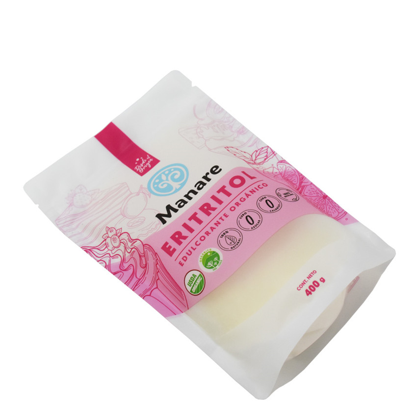 Grade alimentaire Latiné Transparent en plastique bio-basé Sac d'emballage flexible