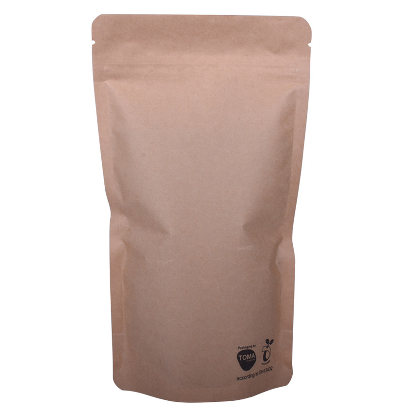 Compostable en papier kraft personnalisé doypack se dresser la pochette en gros