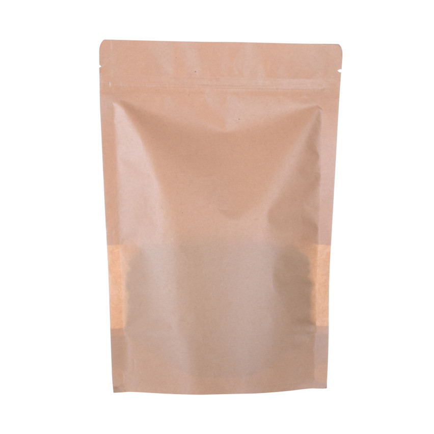 Sac de nourriture en papier kraft brun de haute qualité avec fenêtre en gros