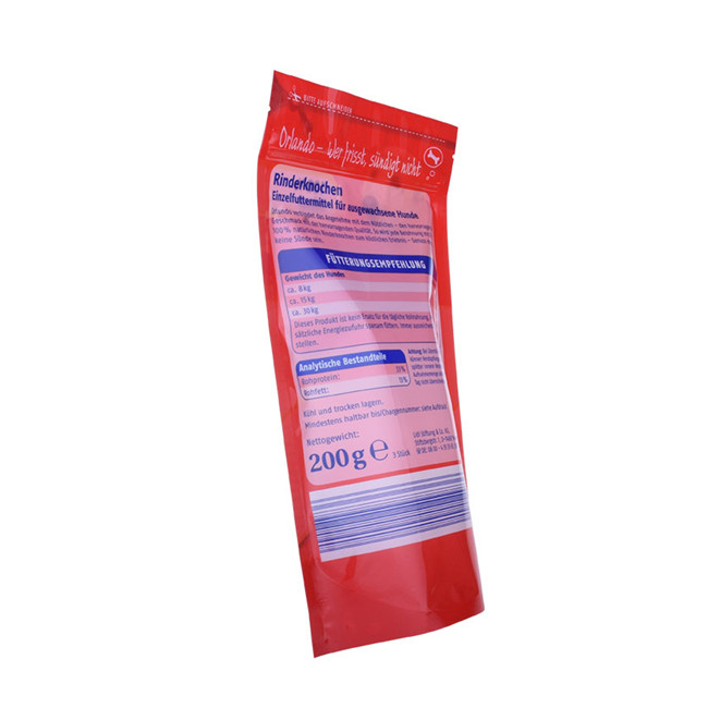 Custom Wiste Dog Treat Emballage Zipped Dypack avec scellage de chaleur