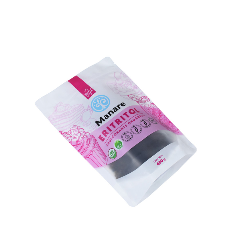 Sac de nourriture de production de production personnalisée recyclée avec fenêtre en gros en gros