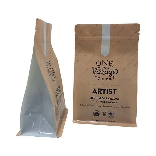 Fashion Matière laminée Kraft Paper Coffee Emballage ziplock durable