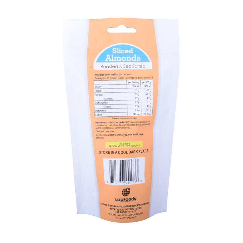Eco amicalement imprimée colorée Stand Up Nut Food Packaging Philippines Wholesale