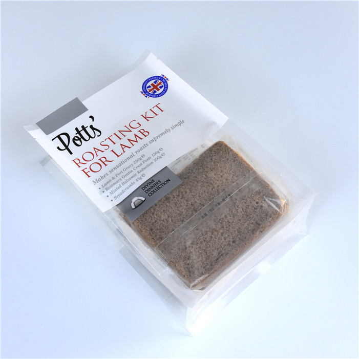 Sacs en plastique transparent à fond plat personnalisé Emballage à pain avec gousset