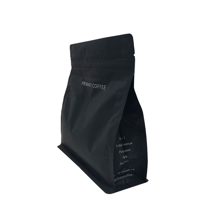 Meilleur emballage de café en plastique avec fermeture à glissière pour sac à fond plat