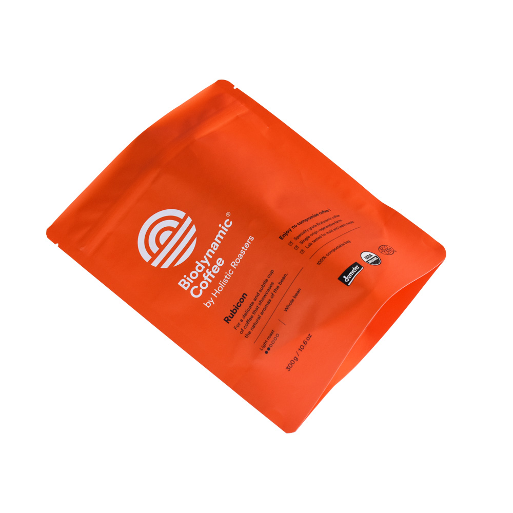 100% naturel entièrement personnalisé Corn Starch Biodégradable Sac Kraft Paper + PLA