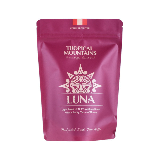 Doypack de 250g de café imprimé compostable avec fermeture éclair