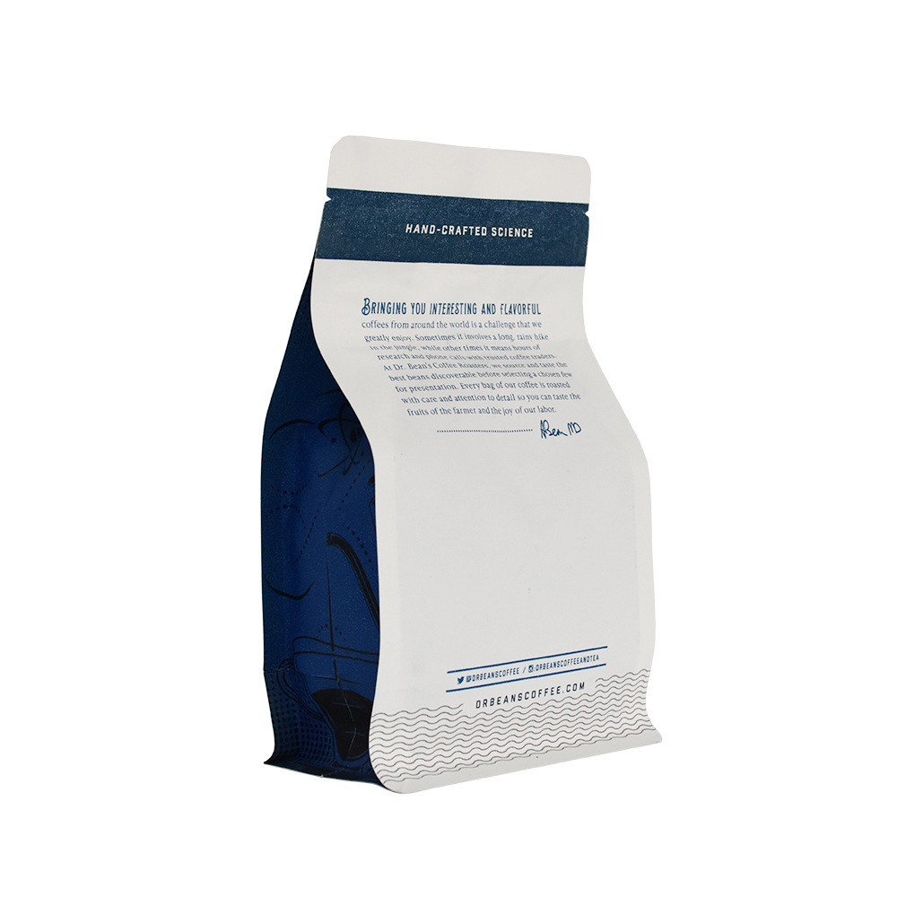 Eco Biodégradable Coffee Flat Bottom Sac