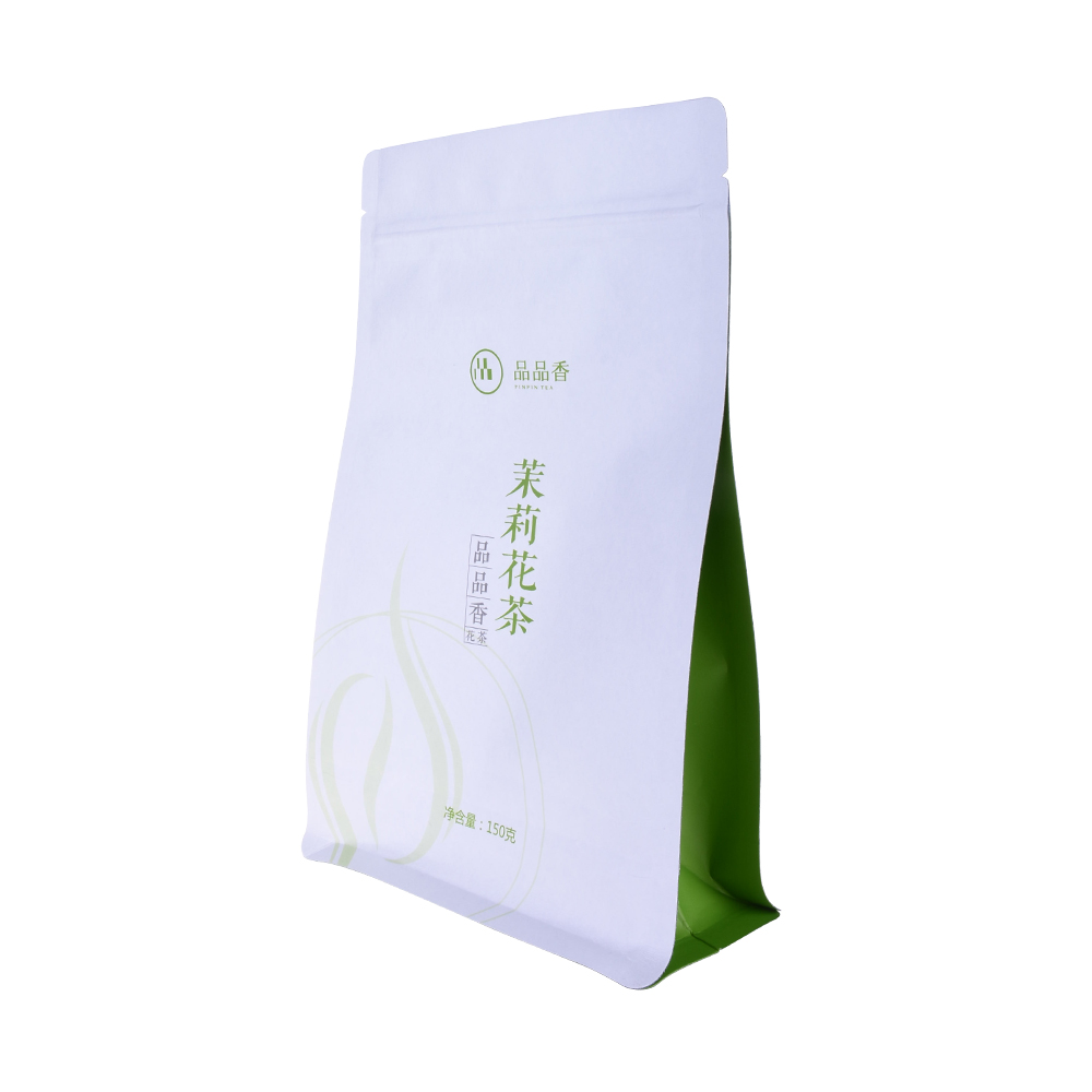Sachets de thé verts biodégradables compostables adaptés aux besoins du client à fond plat avec la tirette