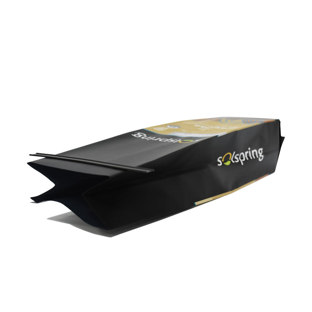 Prime de café sur le côté biodégradable personnalisé avec soupape et cravate en étain