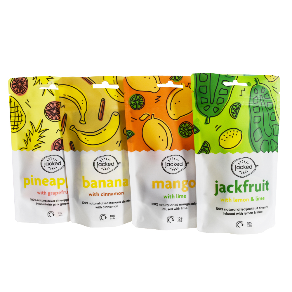 Pochette de fruits secs refermable étanche à l'humidité recyclable faite sur commande pour les bandes de mangue séchées