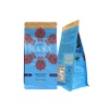 Sac à café biodégradable fond plat avec une fermeture à glissière de déchirure facile