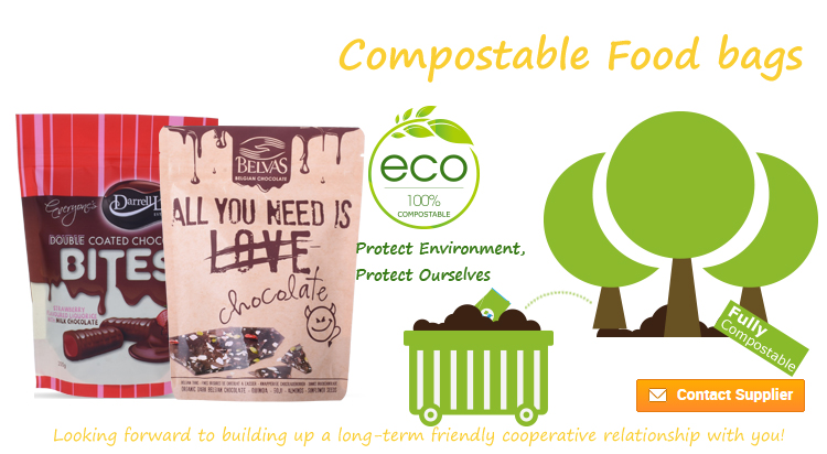Biod&eacute;gradable Candy Chocolate Emballage Sacs Fournitures en gros en Chine