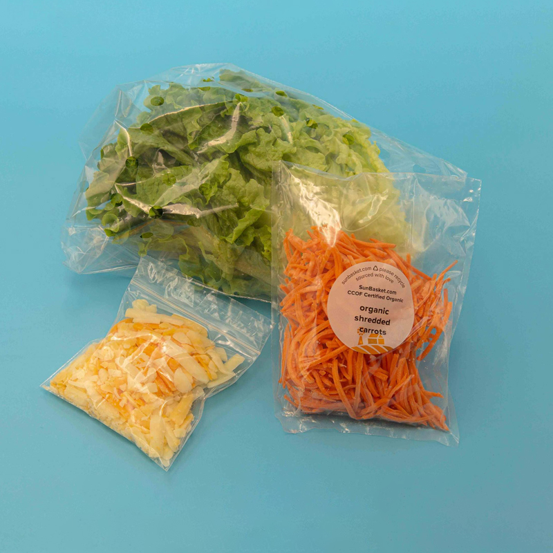 Impression de logo personnalisée Home compostable supermarché Sacs d'emballage d'épinards en gros