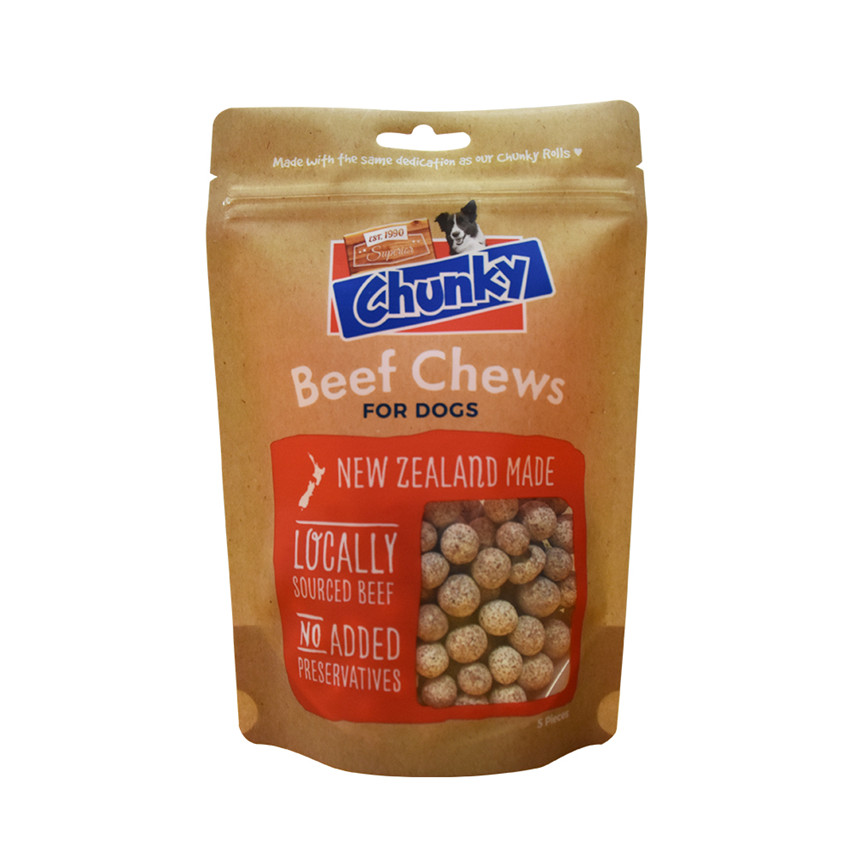 Ziplock re-allable Easy Tear Pet Aliments Sachets Recyclage des sacs postaux compostables Sac d'alimentation utilisé