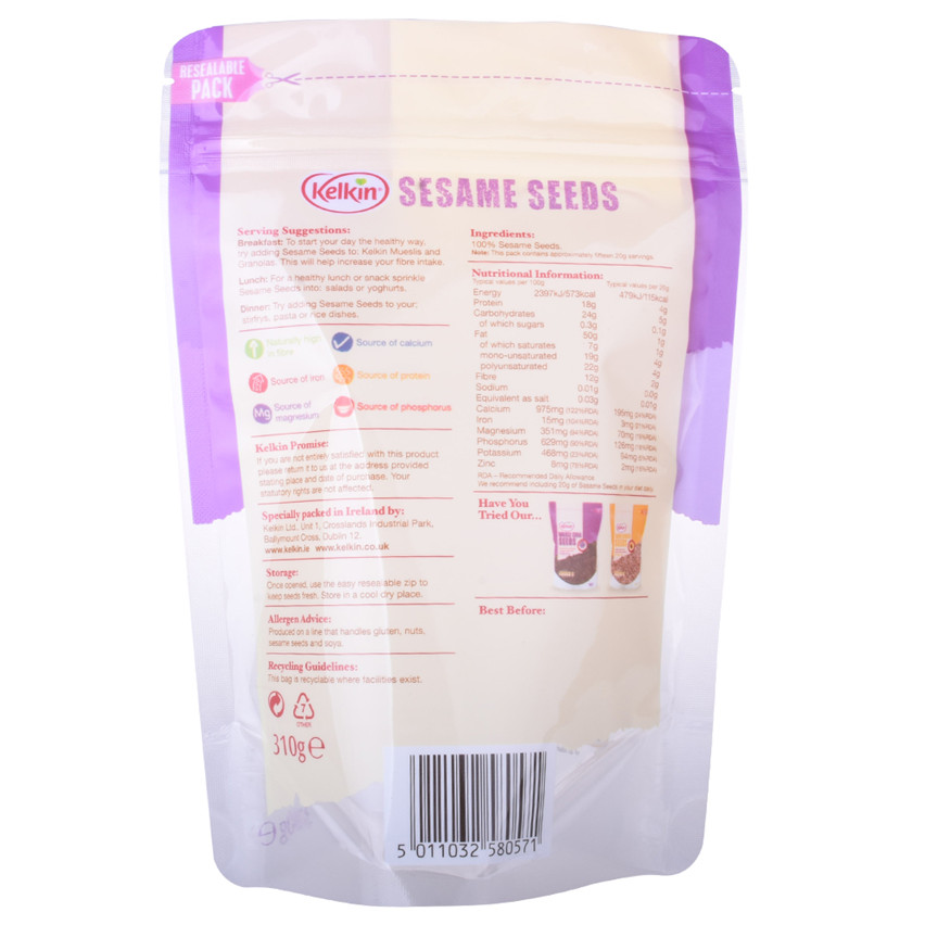 Eco Friendly Custom Imprimé Stand Up Flower Seed Seed Bag Wholesale