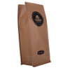 Sac à café en papier ziplock à fond plat avec logo personnalisé en gros
