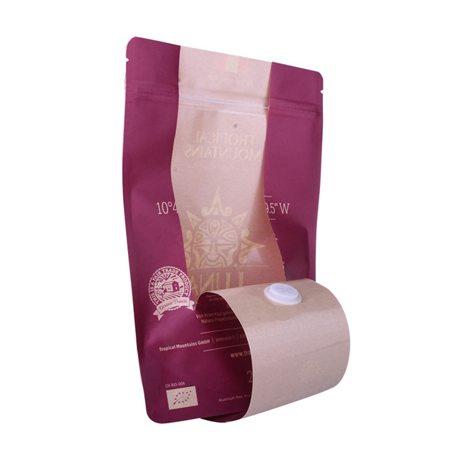 Sac recyclable brun laminé à chaleur scellée avec une fermeture éclair