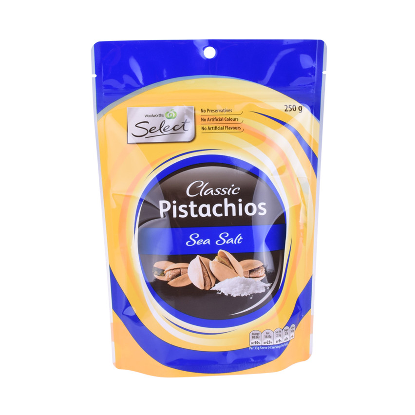 Ziplock de production personnalisée durable Stand Up Nout Packaging Options en gros