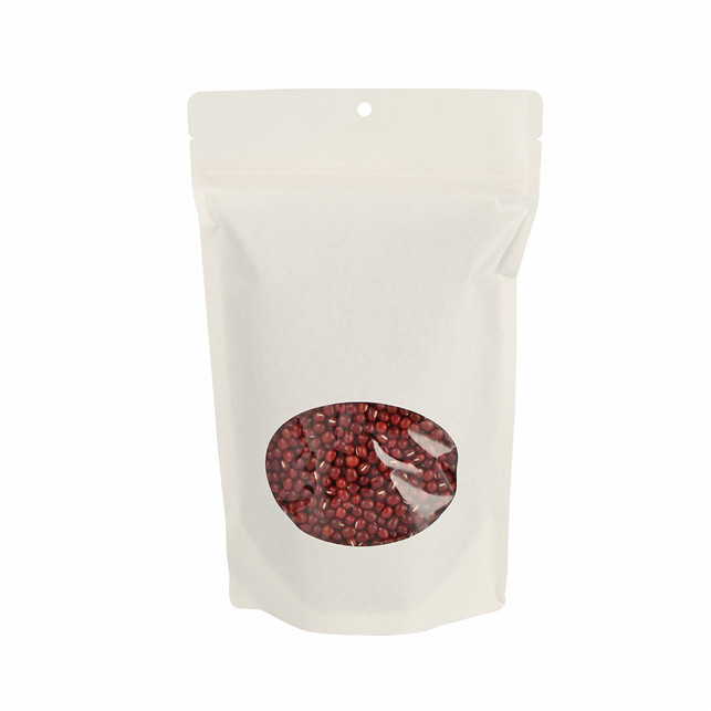 Emballage à glissière à faible compost à faible teneur en carbone à imprimé avec solutions de fenêtres claires