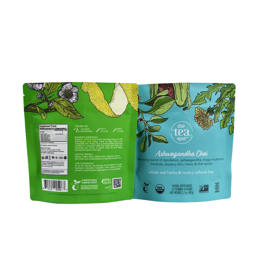 Compostable Production personnalisée ziplock stand up the sachets emballage en gros en gros