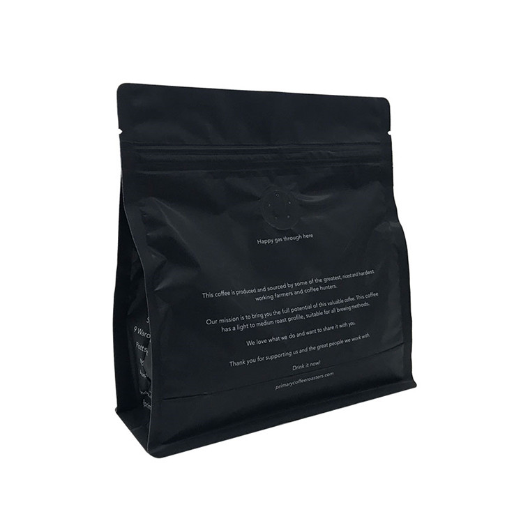 Meilleur emballage de café en plastique avec fermeture à glissière pour sac à fond plat