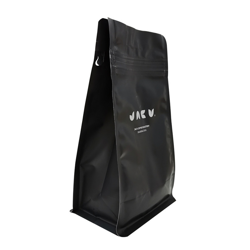 Boîte compostable Bottom Matt Black Surface Coffee Bag