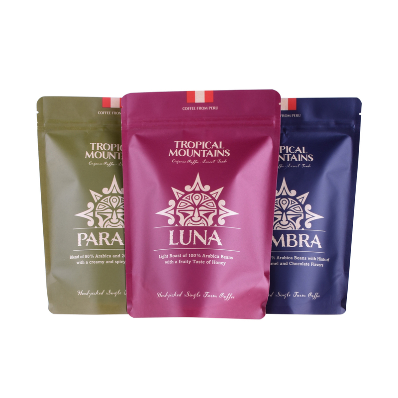 Eco Sustainable Custom Logo Printed Food Grade Stand Up Sachets for Coffee Bags