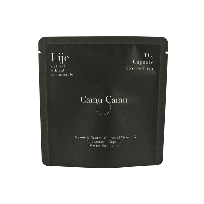 Sac d'emballage de protéines de lactosérum noir imprimé imprimé