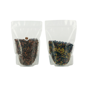 Recyclage PCR PC MATÉRIAU MATÉRICAL RECYCLABLE SAG CAFÉ UP avec une vanne unique et une fermeture à glissière