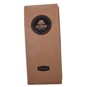 Sac à café en papier ziplock à fond plat avec logo personnalisé en gros